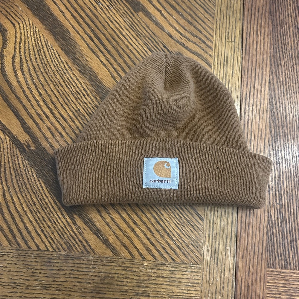 Vintage Carhartt A18 100% Acrylic Brown Watch Hat Beanie Cap Made In USA - OSFA